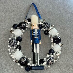 Blue and Silver Nutcracker wreath